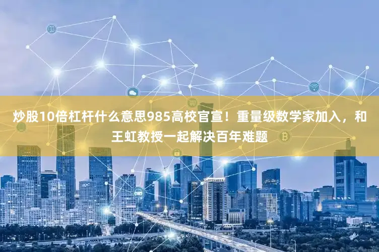 炒股10倍杠杆什么意思985高校官宣！重量级数学家加入，和王虹教授一起解决百年难题